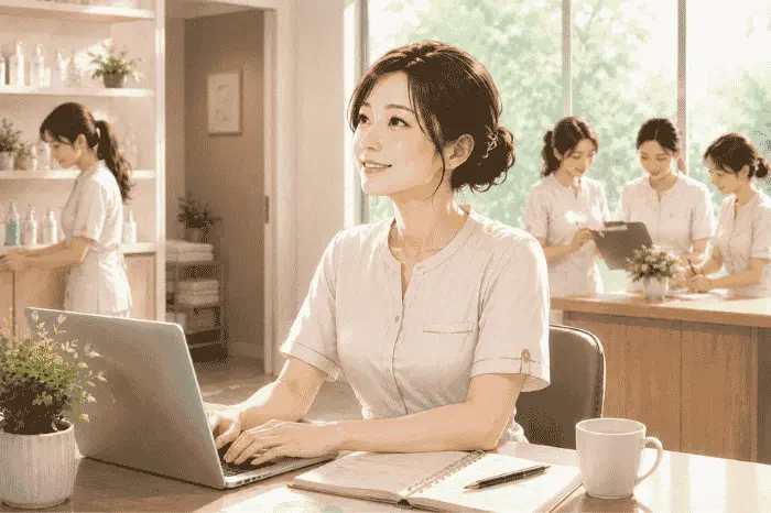 サロン経営の不安が消えない状態から抜け出そうとして希望が見えてきたエステティックサロン経営者の画像