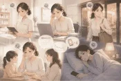 売上があっても将来への不安を感じながら予約表を確認するエステティックサロンオーナーの画像