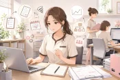予約表を見るのが怖いサロン経営者が、予約を確認する前から不安な気持ちでスマホ画面を見つめている様子の画像