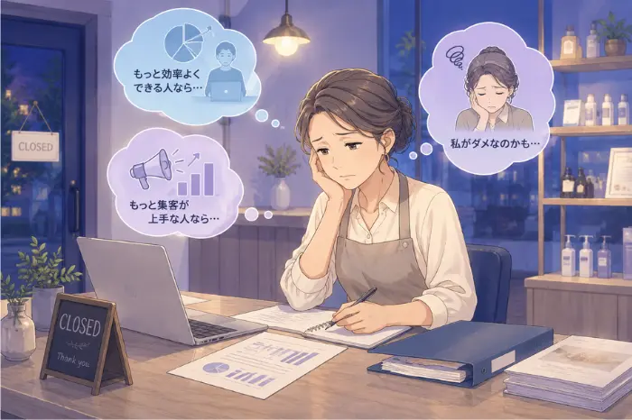 個人サロンの売上が限界に感じられる時に、努力不足ではなく売上の作られ方を理解する大切さを伝える画像