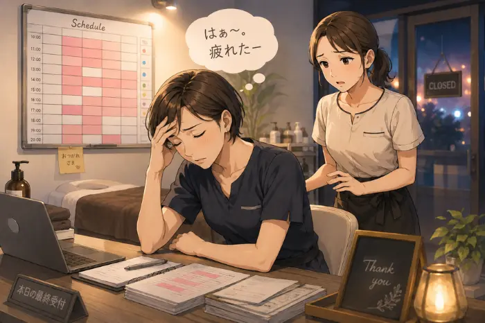個人サロンで予約数を増やす限界を感じた時に、準備や片付け、連絡対応の時間を確認する画像