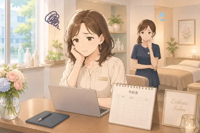 サロンの予約変更が多い状況でも失客とは限らず、その違いを理解する重要性を伝える画像