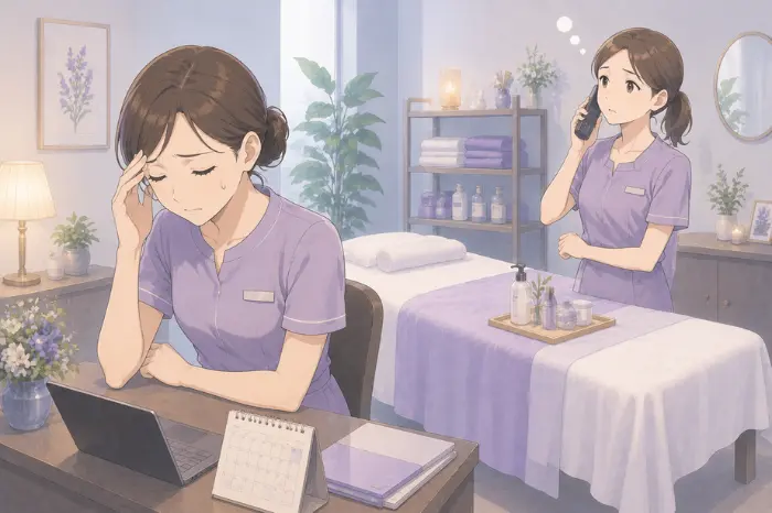 サロンの無断キャンセルが増えた背景について、予約環境や来店前の関係性変化を解説する画像