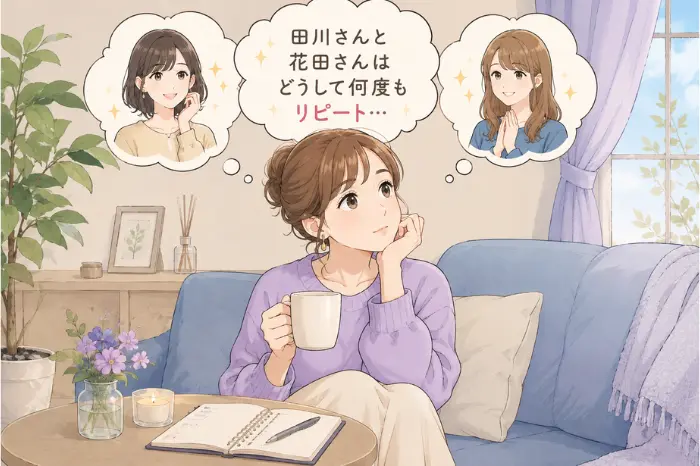個人サロンのリピート状況を数字だけで判断せず、来店が止まった場面まで確認する大切さを伝える画像