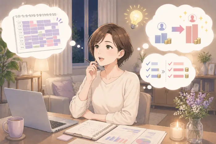 個人サロンの予約枠が埋まっていても、今ある予約が売上をどれだけ作っているか確認する大切さを伝える画像