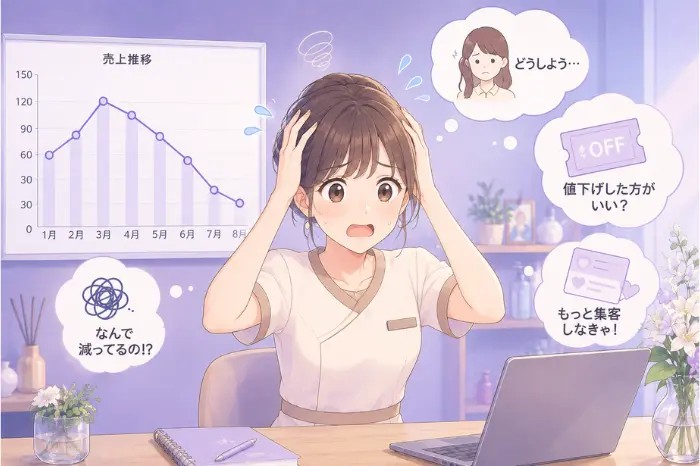 個人サロンの売上が良い月と少ない月を単純比較せず、冷静に判断する大切さを伝える画像