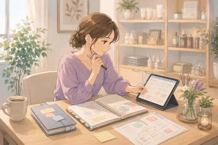 サロンでスタッフが定着しない時に、退職理由だけでなく自信を持って働ける育成の流れを経営知識として見直す重要性を伝える画像