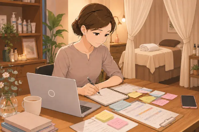 サロンでスタッフが定着しない時に、給与や求人内容だけでなく採用後にスタッフが育つ環境を経営視点で見直す大切さを伝える画像