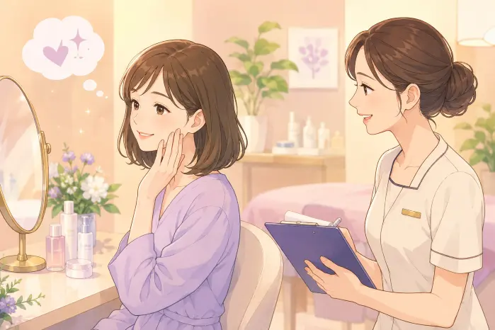 個人サロンでリピートを安定させるために、初回来店の提案だけでなく2回目以降も通う目的を確認する大切さを伝える画像