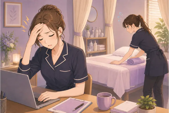 サロンの採用後に教育や確認の時間が増える背景と、仕事を任せるための準備期間の重要性を伝える画像