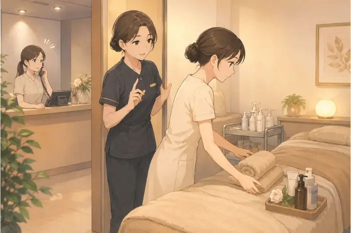 サロンでスタッフへの指導時間を成り行き任せにせず、毎日の業務として順番や内容を決めて進めることの大切さを伝える画像