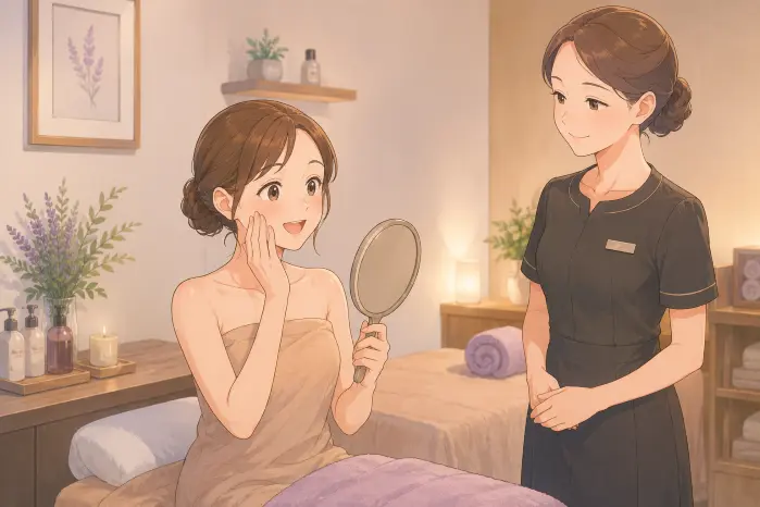 個人サロンでリピートを安定させるために、施術の満足度だけでなく次回来店の目的をお客様へ伝える重要性を伝える画像