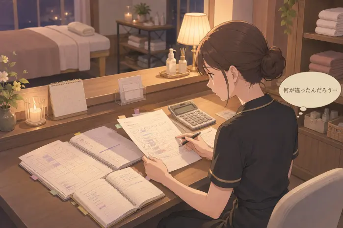 個人サロンのリピート率が安定しない時に、月ごとの数字が変わる理由を解説する画像